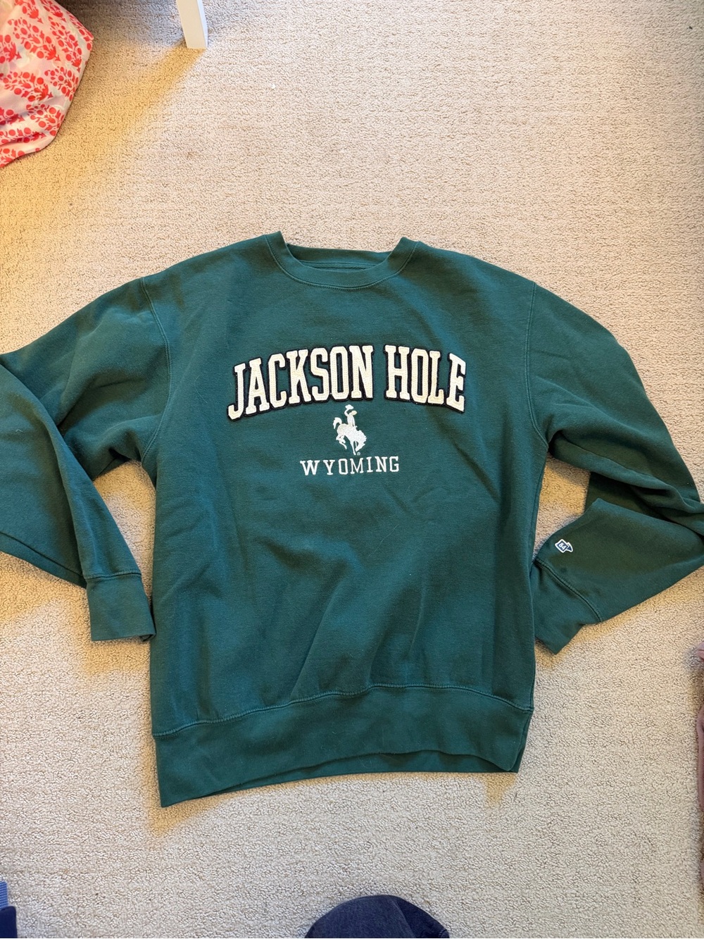Jackson Hole Wyoming Green Crewneck Sweater